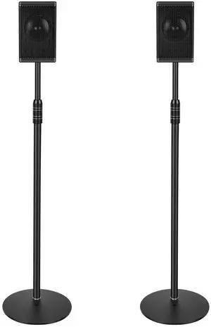 Speaker Stands, Adjustable Height from 33" to 48", 2 Packs | All Metal Speaker Stands Pair for Small SpeakersHolds up to 8.8 lbs, Easy DIY Assembly, DX-718, Black Speaker Stands, Adjustable Height from 33" to 48", 2 Packs | All Metal Speaker Stands Pair for Small SpeakersHolds up to 8.8 lbs, Easy DIY Assembly, DX-718, Black