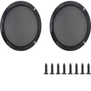 8" Universal Speaker Grille Mesh Cover, Round Decorative Ring Woofer Protection Grille Protective Cover for Cars Home Stereo DIY Accessories Black with 8Pcs Screws - (2 Pcs) 8" Universal Speaker Grille Mesh Cover, Round Decorative Ring Woofer Protection Grille Protective Cover for Cars Home Stereo DIY Accessories Black with 8Pcs Screws - (2 Pcs)
