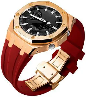 Ga2100 Band Case Strap Mod Kit,Pink Gold Stainless Steel Metal Case Bezel 9 match Color Silicone Band Strap Parts Compatible With Casio G shock Ga-2100 Ga-2110 GAB-2100 Ga2100 Band Case Strap Mod Kit,Pink Gold Stainless Steel Metal Case Bezel 9 match Color Silicone Band Strap Parts Compatible With Casio G shock Ga-2100 Ga-2110 GAB-2100