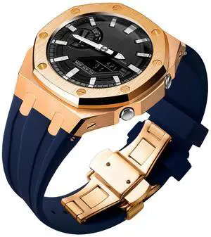 Ga2100 Band Case Strap Mod Kit,Pink Gold Stainless Steel Metal Case Bezel 9 match Color Silicone Band Strap Parts Compatible With Casio G shock Ga-2100 Ga-2110 GAB-2100 Ga2100 Band Case Strap Mod Kit,Pink Gold Stainless Steel Metal Case Bezel 9 match Color Silicone Band Strap Parts Compatible With Casio G shock Ga-2100 Ga-2110 GAB-2100