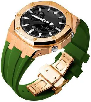 Ga2100 Band Case Strap Mod Kit,Pink Gold Stainless Steel Metal Case Bezel 9 match Color Silicone Band Strap Parts Compatible With Casio G shock Ga-2100 Ga-2110 GAB-2100 Ga2100 Band Case Strap Mod Kit,Pink Gold Stainless Steel Metal Case Bezel 9 match Color Silicone Band Strap Parts Compatible With Casio G shock Ga-2100 Ga-2110 GAB-2100