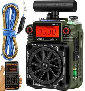AM FM Shortwave Radio with Bluetooth and NOAA Alert, Small Rechargeable Radios with APP Control, Bass, SOS Alarm, Preset, T-Type Antenna, Emergency w/ 9.9 Ft Wire Antenna for Camping ZWS-777 AM FM Shortwave Radio with Bluetooth and NOAA Alert, Small Rechargeable Radios with APP Control, Bass, SOS Alarm, Preset, T-Type Antenna, Emergency w/ 9.9 Ft Wire Antenna for Camping ZWS-777