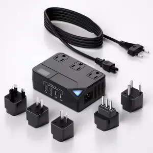 Travel Voltage Converter Step Down, 250W International Power Adapter for Hair Straightener/Curling Iron, Including UK/US/EU/AU/IT/India Universal Plug Adapter (Black) Travel Voltage Converter Step Down, 250W International Power Adapter for Hair Straightener/Curling Iron, Including UK/US/EU/AU/IT/India Universal Plug Adapter (Black)