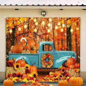 7X8ft Fall Truck Garage Door Background Autumn Thanksgiving Pumpkin Harvest Maple Leaves Forest Sunflower Decorations Backdrop Hay Maple Leaves Baby Shower Indoor Outdoor Decor Banner Cover 7X8ft Fall Truck Garage Door Background Autumn Thanksgiving Pumpkin Harvest Maple Leaves Forest Sunflower Decorations Backdrop Hay Maple Leaves Baby Shower Indoor Outdoor Decor Banner Cover
