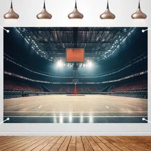 Basketball Spotlight Court Scene Photography Backdrop Banner - Studio Shooting Background, Sports Party Decor, Event Backdrop Wall 72x43 Inch Basketball Spotlight Court Scene Photography Backdrop Banner - Studio Shooting Background, Sports Party Decor, Event Backdrop Wall 72x43 Inch