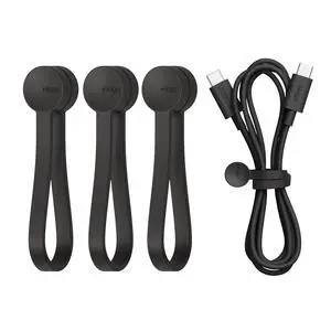 3 Pack Magnetic Cable Ties | Premium Silicone Cord Organizer, Reusable Strong Magnet Cable Organizer, Elegant Desk Management Solution (Black) 3 Pack Magnetic Cable Ties | Premium Silicone Cord Organizer, Reusable Strong Magnet Cable Organizer, Elegant Desk Management Solution (Black)