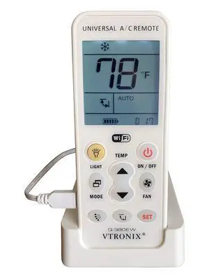 Q-380EW Universal Mini Split WiFi Compatible Remote with F or C Degrees Display, Full Weekly Programming of Mini Split Units and Remote Monitoring Through The Phone App Q-380EW Universal Mini Split WiFi Compatible Remote with F or C Degrees Display, Full Weekly Programming of Mini Split Units and Remote Monitoring Through The Phone App