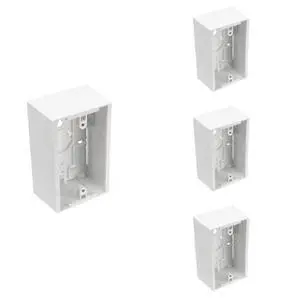 42777-1WA Surface Mount Backbox, Single Gang, White, Box Depth Is 1.89 Inches (Pack of 4) 42777-1WA Surface Mount Backbox, Single Gang, White, Box Depth Is 1.89 Inches (Pack of 4)