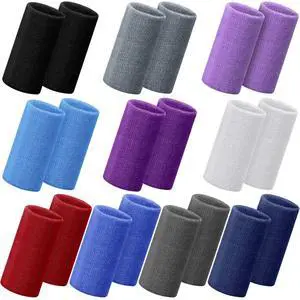 4 Inch Wrist Sweat Bands for Men Women Absorbent Tennis Wristbands Cotton Terry Cloth Sports Wrist Sweatbands for Tennis Basketball Football Running Gym Workout 4 Inch Wrist Sweat Bands for Men Women Absorbent Tennis Wristbands Cotton Terry Cloth Sports Wrist Sweatbands for Tennis Basketball Football Running Gym Workout