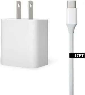 30W USB-C Fast Charger and Cable Compatible with Samsung Products, Samsung Phones, Tablets and Other USB-C Devices White (17-Foot, 1-Pack) 30W USB-C Fast Charger and Cable Compatible with Samsung Products, Samsung Phones, Tablets and Other USB-C Devices White (17-Foot, 1-Pack)