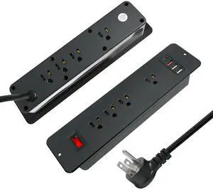 8 Outlets Dual Side USB C Recessed Power Strip Flush Mount Charging Station Built in Desk Multiple Power Socket for Furniture Cabinet Table Conference (Black) 8 Outlets Dual Side USB C Recessed Power Strip Flush Mount Charging Station Built in Desk Multiple Power Socket for Furniture Cabinet Table Conference (Black)