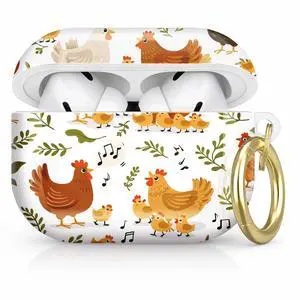 Compatible with AirPod Pro 2nd/1st Generation Case Cover with Key Chain,Full Protective Shockproof Wireless Headphone Case for Airpod Pro 2023/2022/2019(Chickens Chicks Leaves Music Notes) Compatible with AirPod Pro 2nd/1st Generation Case Cover with Key Chain,Full Protective Shockproof Wireless Headphone Case for Airpod Pro 2023/2022/2019(Chickens Chicks Leaves Music Notes)
