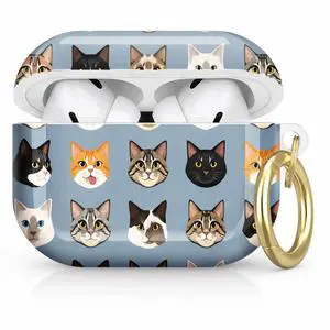 Compatible with AirPod Pro 2nd/1st Generation Case Cover with Key Chain,Full Protective Shockproof Wireless Headphone Case for Airpod Pro 2023/2022/2019(Cat Faces) Compatible with AirPod Pro 2nd/1st Generation Case Cover with Key Chain,Full Protective Shockproof Wireless Headphone Case for Airpod Pro 2023/2022/2019(Cat Faces)