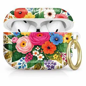 Compatible with AirPod Pro 2nd/1st Generation Case Cover with Key Chain,Full Protective Shockproof Wireless Headphone Case for Airpod Pro 2023/2022/2019(Colorful Floral with Vibrant Blooms) Compatible with AirPod Pro 2nd/1st Generation Case Cover with Key Chain,Full Protective Shockproof Wireless Headphone Case for Airpod Pro 2023/2022/2019(Colorful Floral with Vibrant Blooms)