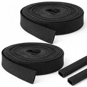Heavy-Duty Hydraulic Hose Protector and Welding Sleeves, 2-Pack Nylon Cable Wrap, 33 ft Length, Black Protective Sheath for Torch, Cords, and Tubing Heavy-Duty Hydraulic Hose Protector and Welding Sleeves, 2-Pack Nylon Cable Wrap, 33 ft Length, Black Protective Sheath for Torch, Cords, and Tubing