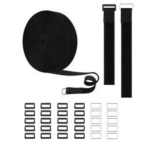 1.5"x18Ft Reusable Heavy Duty Hook and Loop Straps With 30 Buckles | Adjustable Fastening Cable Straps,Cut-to-Length Cinch Strap,Black Nylon Cord Ties,Long Cable Ties for Organizer or Storage 1.5"x18Ft Reusable Heavy Duty Hook and Loop Straps With 30 Buckles | Adjustable Fastening Cable Straps,Cut-to-Length Cinch Strap,Black Nylon Cord Ties,Long Cable Ties for Organizer or Storage