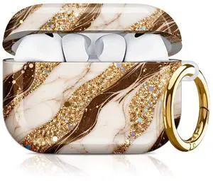 Compatible with AirPod Pro 3 Case 2025,Shockproof Hard Protective Case,Wireless Charging Compatible, Trendy Elegant Design Cover for Women Men(Gold Marble with Colorful Glitter Accents) Compatible with AirPod Pro 3 Case 2025,Shockproof Hard Protective Case,Wireless Charging Compatible, Trendy Elegant Design Cover for Women Men(Gold Marble with Colorful Glitter Accents)