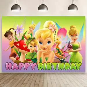 Fairy for Tinkerbell Happy Birthday Backdrop Cartoon Birthday Party Supplies Kawaii Background for Boys Girls,Happy Birthday Banner Backdrop for Kids Party Decorations(5x3ft) Fairy for Tinkerbell Happy Birthday Backdrop Cartoon Birthday Party Supplies Kawaii Background for Boys Girls,Happy Birthday Banner Backdrop for Kids Party Decorations(5x3ft)