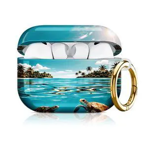 Compatible with AirPod Pro 3 Case 2025,Shockproof Hard Protective Case,Wireless Charging Compatible, Trendy Elegant Design Cover for Women Men(Tropical Sea Turtle Paradise Island Water) Compatible with AirPod Pro 3 Case 2025,Shockproof Hard Protective Case,Wireless Charging Compatible, Trendy Elegant Design Cover for Women Men(Tropical Sea Turtle Paradise Island Water)