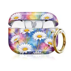 Compatible with AirPod Pro 3 Case 2025,Shockproof Hard Protective Case,Wireless Charging Compatible, Trendy Elegant Design Cover for Women Men(Colorful Daisy Floral Background Art) Compatible with AirPod Pro 3 Case 2025,Shockproof Hard Protective Case,Wireless Charging Compatible, Trendy Elegant Design Cover for Women Men(Colorful Daisy Floral Background Art)