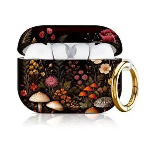Compatible with AirPod Pro 3 Case 2025,Shockproof Hard Protective Case,Wireless Charging Compatible, Trendy Elegant Design Cover for Women Men(Floral Mushroom Garden) Compatible with AirPod Pro 3 Case 2025,Shockproof Hard Protective Case,Wireless Charging Compatible, Trendy Elegant Design Cover for Women Men(Floral Mushroom Garden)