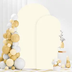Ivory Arch Cover Set of 2 Spandex Fitted Wedding Arch Cover 7.2FT 6FT Round Top Arched Stand Covers Chiara Backdrop Cover for Metal Arches Frame for Wedding Party Baby Shower Decoration Ivory Arch Cover Set of 2 Spandex Fitted Wedding Arch Cover 7.2FT 6FT Round Top Arched Stand Covers Chiara Backdrop Cover for Metal Arches Frame for Wedding Party Baby Shower Decoration