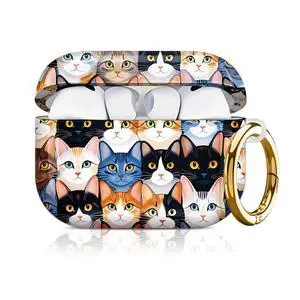 Compatible with AirPod Pro 3 Case 2025,Shockproof Hard Protective Case,Wireless Charging Compatible, Trendy Elegant Design Cover for Women Men(Colorful Cat Faces) Compatible with AirPod Pro 3 Case 2025,Shockproof Hard Protective Case,Wireless Charging Compatible, Trendy Elegant Design Cover for Women Men(Colorful Cat Faces)