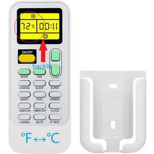 Replacement Remote Control for Hisense Portable Air Conditioner DG11J1-98, AP-10CR1SEPS, with Backlit, Wall Mounting Bracket Replacement Remote Control for Hisense Portable Air Conditioner DG11J1-98, AP-10CR1SEPS, with Backlit, Wall Mounting Bracket