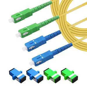 SC to SC Fiber Optic Patch Cable,SC/UPC - SC/APC - SM Singlemode Simplex Fiber Optic Jumper Cord with 2 SC to SC UPC and 2 APC Fiber Coupler Flange Adapter Connector 2M-2 Pack SC to SC Fiber Optic Patch Cable,SC/UPC - SC/APC - SM Singlemode Simplex Fiber Optic Jumper Cord with 2 SC to SC UPC and 2 APC Fiber Coupler Flange Adapter Connector 2M-2 Pack