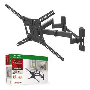 TV Wall Mount, 13-90 inch Dual Arm Full Motion Articulating - 4 Movement Flat/Curved Screen Bracket, Holds up to 132 lbs, Extra Stable, Fits LED OLED LCD TV Wall Mount, 13-90 inch Dual Arm Full Motion Articulating - 4 Movement Flat/Curved Screen Bracket, Holds up to 132 lbs, Extra Stable, Fits LED OLED LCD
