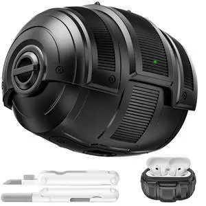 for AirPods Pro 3 Case 2025 (Black) | Unique Space Capsule Appearance, Rotating Opening Method;Helps Relieve Stress, Built-in Magnetic Locking, with Cleaning Kit for AirPods Pro 3 Case 2025 (Black) | Unique Space Capsule Appearance, Rotating Opening Method;Helps Relieve Stress, Built-in Magnetic Locking, with Cleaning Kit