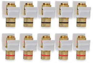 Speaker Post Snap-in Banana Keystone Jack - White, 10pcs Speaker Post Snap-in Banana Keystone Jack - White, 10pcs