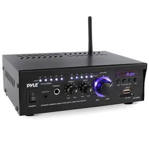 Bluetooth Computer Speaker Amplifier - 2x120 Watt Home Stereo Power Amplifier Home Audio Receiver System W/Blue Led Display, USB/SD, AUX, RCA, Headphone Jack - Remote - PCAU46BA.5 Bluetooth Computer Speaker Amplifier - 2x120 Watt Home Stereo Power Amplifier Home Audio Receiver System W/Blue Led Display, USB/SD, AUX, RCA, Headphone Jack - Remote - PCAU46BA.5