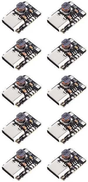 10Pcs USB Type C Charge Discharge Integrated Module 3.7V 4.2V for 18650 Lithium Battery with Charging Boost Power Supply Protection Module and and LED Charge Indicators 1A 5V 10Pcs USB Type C Charge Discharge Integrated Module 3.7V 4.2V for 18650 Lithium Battery with Charging Boost Power Supply Protection Module and and LED Charge Indicators 1A 5V