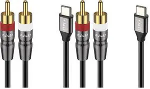 USB C to 2 RCA Cable, USB Type-C to 2RCA Male Audio Stereo Y Splitter Cable Cord Compatible for iPhone 16/17 Series, Google Pixel 10/9/8, MacBook Pro, Tablets, Laptop, 3.3 Feet (Pack of 2) USB C to 2 RCA Cable, USB Type-C to 2RCA Male Audio Stereo Y Splitter Cable Cord Compatible for iPhone 16/17 Series, Google Pixel 10/9/8, MacBook Pro, Tablets, Laptop, 3.3 Feet (Pack of 2)