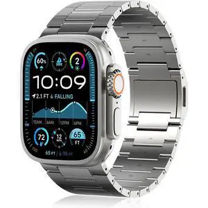 Titanium Watch Band,Titanium Watch Strap with DLC Scratch Resistant,Fits Series 10 iWatch Wristband for 45 46 49mm of ULTRA 3 & Ultra 2/1,With Premium secure Titanium Watch clasp Titanium Watch Band,Titanium Watch Strap with DLC Scratch Resistant,Fits Series 10 iWatch Wristband for 45 46 49mm of ULTRA 3 & Ultra 2/1,With Premium secure Titanium Watch clasp