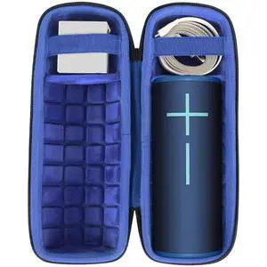 Hard Case for Ultimate Ears UE Boom 4/3 Wireless Speaker,Black+Blue | Portable Travel Case Replacement, Protective Storage Bag with Handle, Shockproof EVA Shell and Soft Lining Hard Case for Ultimate Ears UE Boom 4/3 Wireless Speaker,Black+Blue | Portable Travel Case Replacement, Protective Storage Bag with Handle, Shockproof EVA Shell and Soft Lining