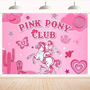 Pink Pony Club Backdrop - Last Rodeo Bachelorette Party Decor, Pink Pony Club Banner, Vintage Cowgirl Birthday Bridal Shower Party Decorations 7x5ft Pink Pony Club Backdrop - Last Rodeo Bachelorette Party Decor, Pink Pony Club Banner, Vintage Cowgirl Birthday Bridal Shower Party Decorations 7x5ft