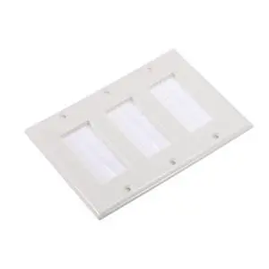 Brush Wall Plate Decoration Wall Panel Cable Pass Through Three Gang 163mmx114mm White for Low-Voltage Cables Brush Wall Plate Decoration Wall Panel Cable Pass Through Three Gang 163mmx114mm White for Low-Voltage Cables