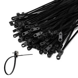 Black Zip Ties with Screw Hole 8 Inch 250 PCS, 40lbs Heavy Duty Nylon Mountable Cable Ties for Indoor & Outdoor Use, Cable Management Straps Black Zip Ties with Screw Hole 8 Inch 250 PCS, 40lbs Heavy Duty Nylon Mountable Cable Ties for Indoor & Outdoor Use, Cable Management Straps