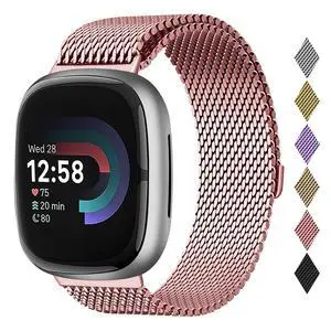 Metal Band Compatible for Fitbit Versa 4/Sense 2/Versa 3/Sense | Milanese Wristband for Men Women,Stainless Steel Magnetic Mesh Loop Replacement Strap Metal Band Compatible for Fitbit Versa 4/Sense 2/Versa 3/Sense | Milanese Wristband for Men Women,Stainless Steel Magnetic Mesh Loop Replacement Strap