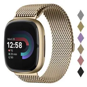 Metal Band Compatible for Fitbit Versa 4/Sense 2/Versa 3/Sense | Milanese Wristband for Men Women,Stainless Steel Magnetic Mesh Loop Replacement Strap Metal Band Compatible for Fitbit Versa 4/Sense 2/Versa 3/Sense | Milanese Wristband for Men Women,Stainless Steel Magnetic Mesh Loop Replacement Strap