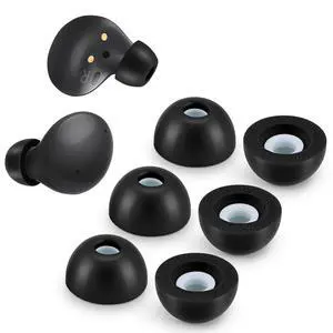 Memory Foam Tips for Samsung Galaxy Buds 2 / Plus/Beats Studio Buds, No Silicone Eartips Pain, Anti-Slip Replacement Ear Tips, Fit in The Charging Case, 3 Pairs (Large, Black) Memory Foam Tips for Samsung Galaxy Buds 2 / Plus/Beats Studio Buds, No Silicone Eartips Pain, Anti-Slip Replacement Ear Tips, Fit in The Charging Case, 3 Pairs (Large, Black)