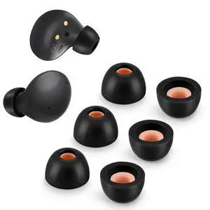 Memory Foam Tips for Samsung Galaxy Buds 2 / Plus/Beats Studio Buds, No Silicone Eartips Pain, Anti-Slip Replacement Ear Tips, Fit in The Charging Case, 3 Pairs (Small, Black) Memory Foam Tips for Samsung Galaxy Buds 2 / Plus/Beats Studio Buds, No Silicone Eartips Pain, Anti-Slip Replacement Ear Tips, Fit in The Charging Case, 3 Pairs (Small, Black)