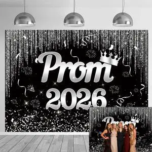 Black Silver Prom 2026 Graduation Backdrop 8x6ft | Class of 2026 Congratulations Grad Party Decoration Glitter Sequin Bokeh Graduation Students Photography Backdrop Black Silver Prom 2026 Graduation Backdrop 8x6ft | Class of 2026 Congratulations Grad Party Decoration Glitter Sequin Bokeh Graduation Students Photography Backdrop