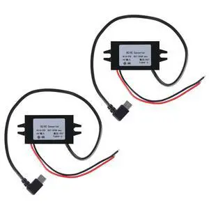 2pcs DC 12V to 5V USB C Buck Converter 3A 15W Type-C Right Angle Step-Down Converter Voltage Regulator Car Power Converter Adapter Waterproof 2pcs DC 12V to 5V USB C Buck Converter 3A 15W Type-C Right Angle Step-Down Converter Voltage Regulator Car Power Converter Adapter Waterproof
