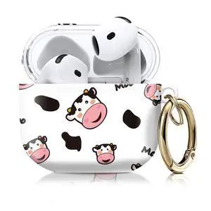 Compatible with AirPod 4th Gen Case with Keychain, Shockproof Protective Cover for Wireless Earbuds - Lightweight & Durable Design for Women Men Girl (Cute Boho Cow) Compatible with AirPod 4th Gen Case with Keychain, Shockproof Protective Cover for Wireless Earbuds - Lightweight & Durable Design for Women Men Girl (Cute Boho Cow)