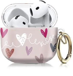 Compatible with AirPod 4th Gen Case with Keychain, Shockproof Protective Cover for Wireless Earbuds - Lightweight & Durable Design for Women Men Girl (Cute Colorful Hearts) Compatible with AirPod 4th Gen Case with Keychain, Shockproof Protective Cover for Wireless Earbuds - Lightweight & Durable Design for Women Men Girl (Cute Colorful Hearts)