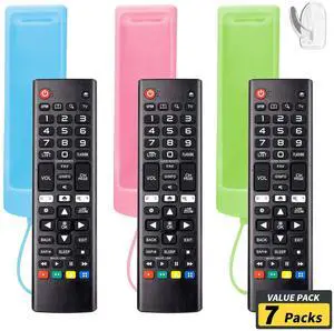(Pack of 3) Replacement Remote Fit LG TV Remote with Anti-Lost Glow Protective Silicone Cover & Hook, Universal for LG All Smart LCD LED HDTV UHD OLED 3D 4K TVs(Blue&Green&Light Pink) (Pack of 3) Replacement Remote Fit LG TV Remote with Anti-Lost Glow Protective Silicone Cover & Hook, Universal for LG All Smart LCD LED HDTV UHD OLED 3D 4K TVs(Blue&Green&Light Pink)