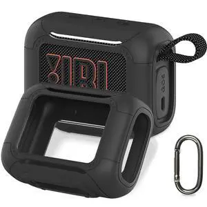 Silicone Cover Case for JBL Go 5 Portable Bluetooth Speaker | Go 5 Speaker Accessories, Protective Case with Metal Carabiner, Shockproof and Anti-Scratch Cover (Black) Silicone Cover Case for JBL Go 5 Portable Bluetooth Speaker | Go 5 Speaker Accessories, Protective Case with Metal Carabiner, Shockproof and Anti-Scratch Cover (Black)